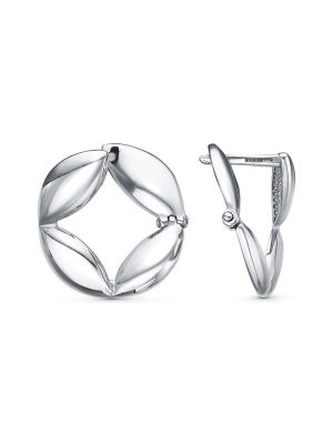 Серьги серебро 925 пробы, покрытие - родирование, без вставок