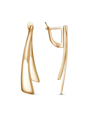 Серьги серебро 925 пробы, покрытие - золочение, без вставок