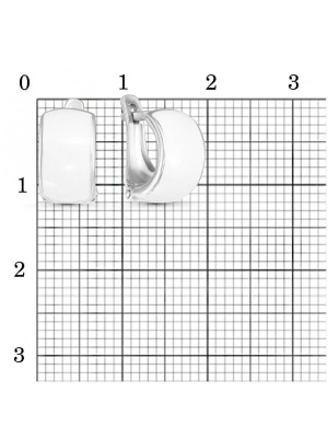 Серьги серебро 925 пробы, покрытие - родирование, отделка - эмаль, без вставок