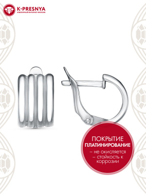 Серьги бижутерия, покрытие - платинирование, без вставок