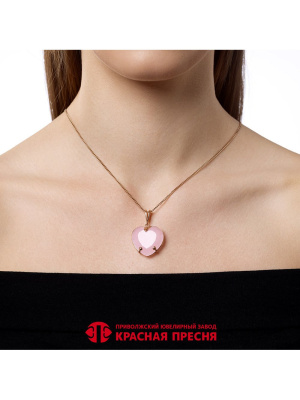 Подвеска бижутерия, покрытие - золочение, вставка - стекло ювелирное собственной огранки