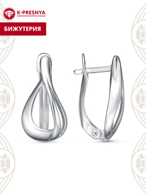 Серьги бижутерия, покрытие - платинирование, без вставок