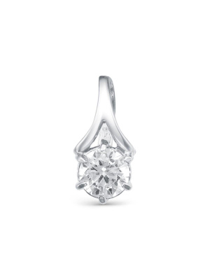 Подвеска серебро 925 пробы, покрытие - родирование, вставка - фианит (недрагоценный камень)