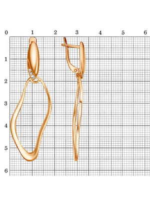 Серьги бижутерия, покрытие - золочение, вставка - стекло ювелирное preciosa