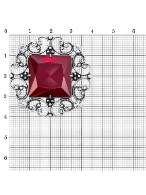 Брошь бижутерия, покрытие - серебрение с оксидированием