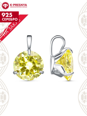Подвеска серебро 925 пробы, покрытие - платинирование, вставка - фианит (недрагоценный камень)