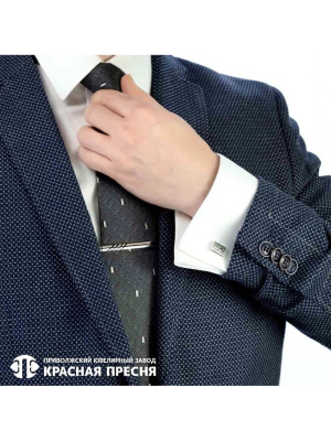 Зажим серебро 925 пробы, покрытие - оксидирование, отделка - эмаль, без вставок