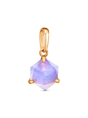 Подвеска серебро 925 пробы, покрытие - золочение, вставка - стекло ювелирное собственной огранки