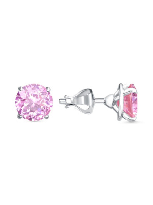 Серьги серебро 925 пробы, покрытие - родирование, вставка - фианит (недрагоценный камень)