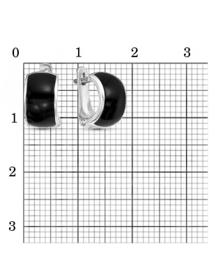Серьги серебро 925 пробы, покрытие - родирование, отделка - эмаль, без вставок