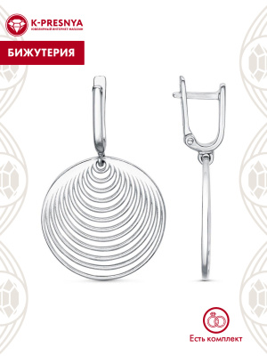 Серьги бижутерия, покрытие - платинирование, без вставок