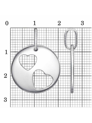 Подвеска серебро 925 пробы, покрытие - платинирование, без вставок