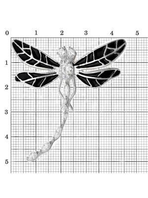 Брошь серебро 925 пробы, без покрытия, отделка - эмаль, вставка - фианит (недрагоценный камень)