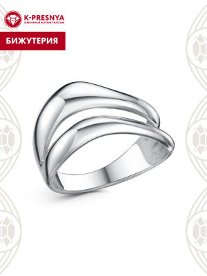 Кольцо бижутерия, покрытие - платинирование, без вставок