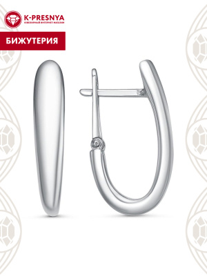 Серьги бижутерия, покрытие - серебрение с оксидированием, без вставок