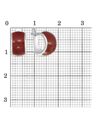 Серьги серебро 925 пробы, покрытие - родирование, отделка - эмаль, без вставок