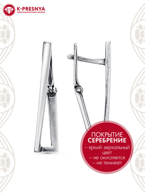 Серьги бижутерия, покрытие - серебрение с оксидированием, без вставок