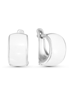 Серьги бижутерия, покрытие - серебрение, отделка - эмаль, без вставок