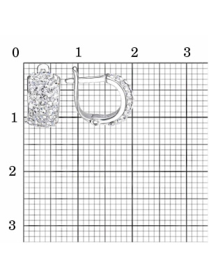 Серьги серебро 925 пробы, покрытие - платинирование, вставка - стекло ювелирное preciosa