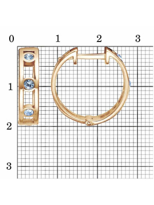 Серьги бижутерия, покрытие - золочение, вставка - стекло ювелирное preciosa