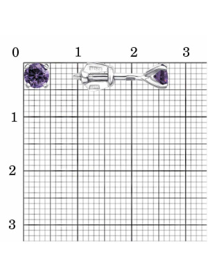 Серьги серебро 925 пробы, покрытие - платинирование, вставка - фианит (недрагоценный камень)