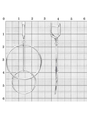Серьги серебро 925 пробы, покрытие - родирование, без вставок