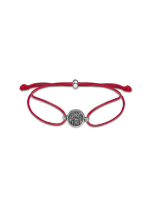 Браслет "пантелеймон целитель" серебро 925 пробы, покрытие - оксидирование, без вставок