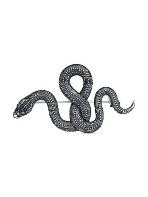 Брошь бижутерия, покрытие - серебрение с оксидированием, без вставок