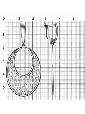 Серьги серебро 925 пробы, покрытие - оксидирование, без вставок
