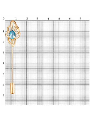 Брошь бижутерия, покрытие - золочение, вставка - фианит (недрагоценный камень)