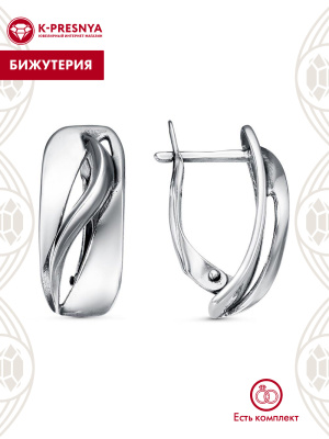 Серьги бижутерия, покрытие - серебрение с оксидированием, без вставок