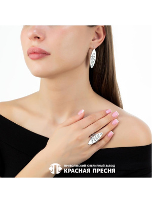 Серьги серебро 925 пробы, покрытие - оксидирование, без вставок