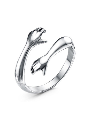 Кольцо бижутерия, покрытие - серебрение с оксидированием, без вставок