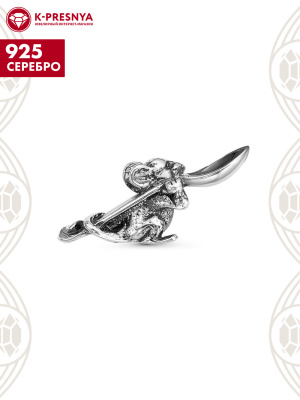 Сувенир серебро 925 пробы, покрытие - оксидирование, без вставок