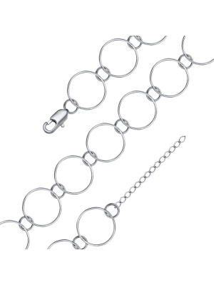 Браслет бижутерия, покрытие - платинирование, без вставок