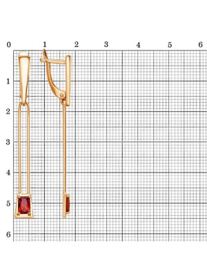 Серьги бижутерия, покрытие - золочение, вставка - фианит (недрагоценный камень)