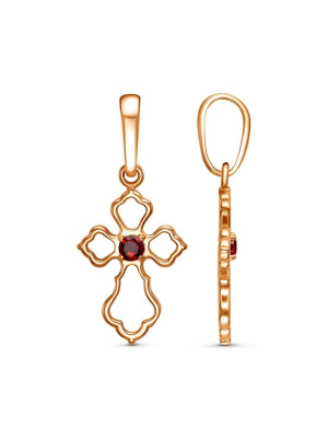 Подвеска бижутерия, покрытие - золочение, вставка - фианит (недрагоценный камень)