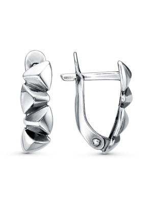 Серьги серебро 925 пробы, покрытие - оксидирование, без вставок