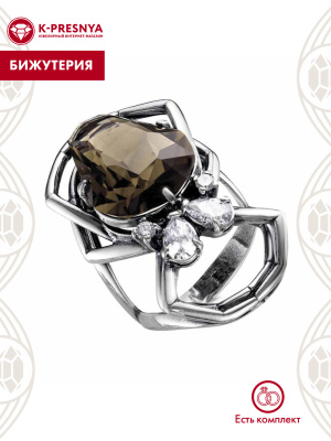 Кольцо бижутерия, покрытие - серебрение с оксидированием