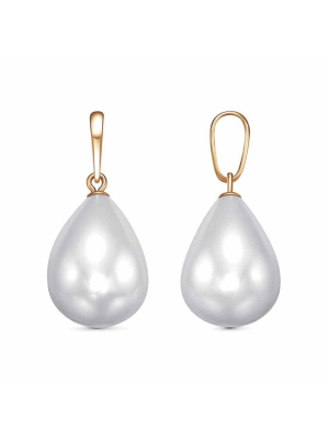 Подвеска серебро 925 пробы, покрытие - золочение, вставка - имитация жемчуга