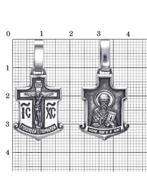 Подвеска бижутерия, покрытие - серебрение с оксидированием, без вставок