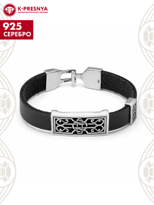 Браслет серебро 925 пробы, покрытие - оксидирование, без вставок