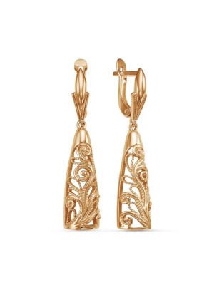 Серьги бижутерия, покрытие - золочение, без вставок