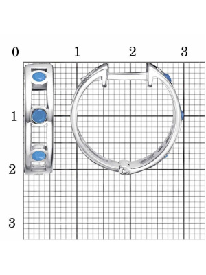 Серьги серебро 925 пробы, покрытие - родирование, вставка - наноситалл