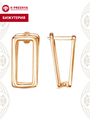 Серьги бижутерия, покрытие - золочение, без вставок