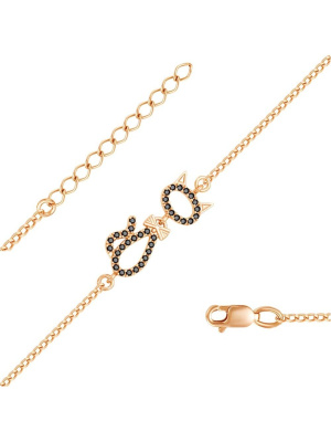 Браслет серебро 925 пробы, покрытие - золочение, вставка - фианит (недрагоценный камень)