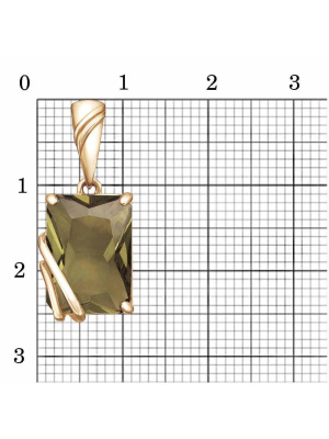 Подвеска бижутерия, покрытие - золочение, вставка - стекло ювелирное собственной огранки