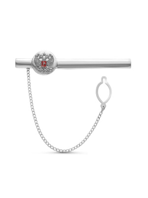 Зажим серебро 925 пробы, покрытие - оксидирование, отделка - эмаль, без вставок