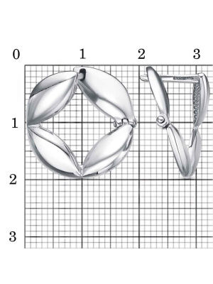 Серьги серебро 925 пробы, покрытие - родирование, без вставок