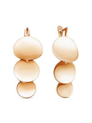 Серьги серебро 925 пробы, покрытие - золочение, без вставок